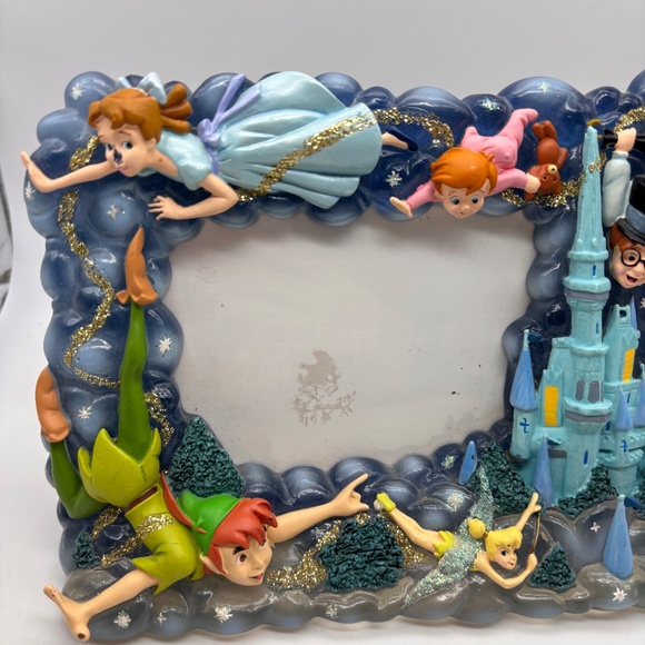 Disney Parks Faries Tinkerbell Peter Pan Castle 3D Ceramic Photo Frame - Picture 2 of 16